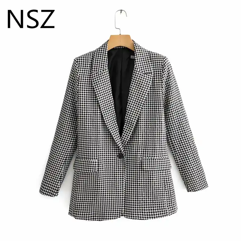 Black and white check blazer Clearance
