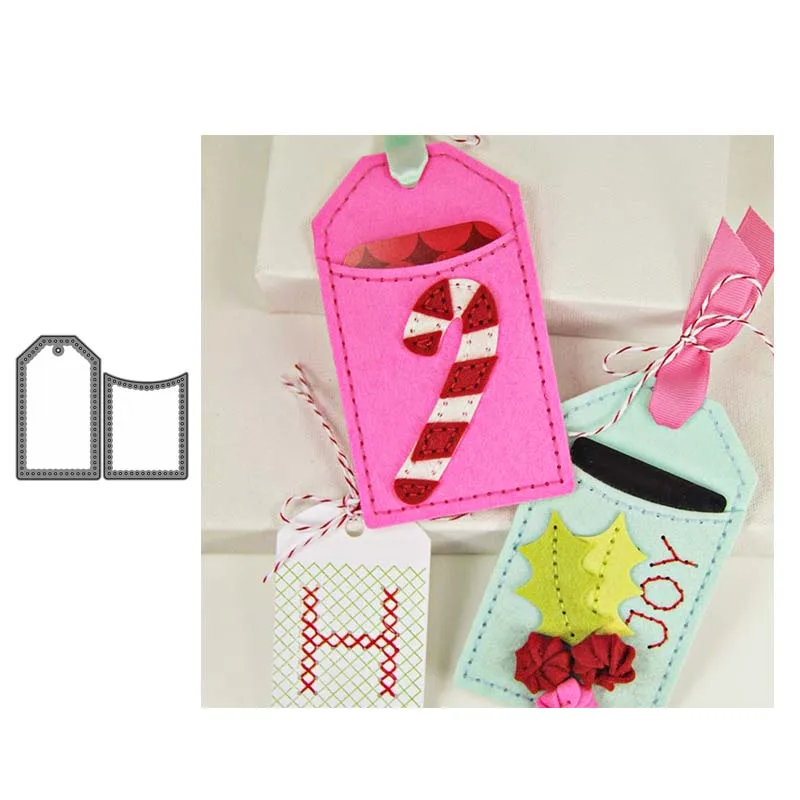 

Metal Cutting Dies 2pc label Crafts Stencil For DIY Scrapbooking Paper/photo Cards Embossing Die