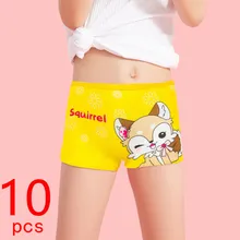 10 Pieces/lot Design Children's Girls Panties Cotton Soft Pretty Cartoon Child Underwear for Girls Kids Boxer Panties Breathable