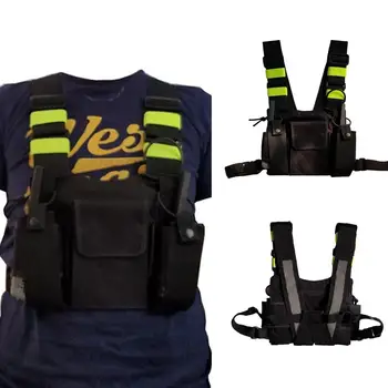 

High Visibility Vest Adjustable Reflective Stripes Tactical Vest Jasket On For Night Outdoor Training Hunting Vests Oxford