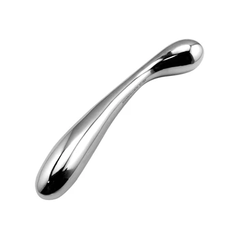 Heavy stainless steel double fake dildo G Spot wand anal beads butt plug metal prostate massager vaginal female sex toy women 2
