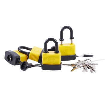 

EASY-4pcs 40mm Waterproof Keyed Alike Lock Laminated Padlock Pad Same Key Gate Door