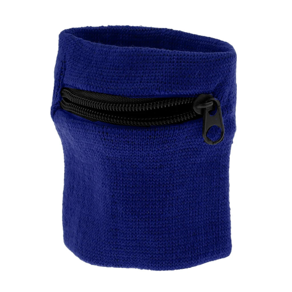 2Pcs / Pack Sports Wristbands With Zipper Wrist Wallet Sweatband Key Coin Money Pocket For Cycling Gym Running Fitness