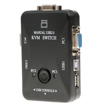 

Dual Port USB 2.0 Monitor VGA KVM Switch Box For PC Keyboard Mouse Connector