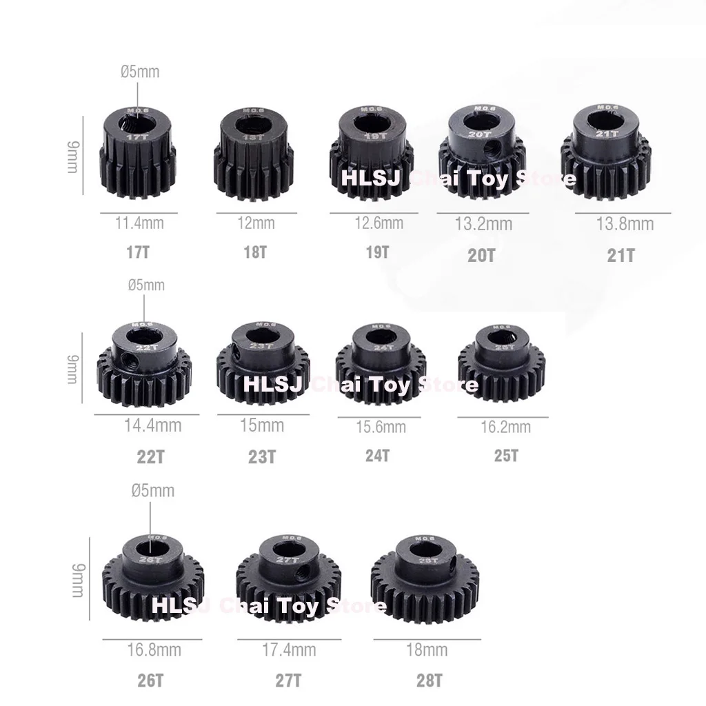 SURPASS HOBBY M0.6 5mm 17T 18T 19T 20T 21T 22T 23T 24T 25T 26T 27T 28T Metal Pinion Motor Gear for RC 1/8 Car Motor Part SURPASS HOBBY M0.6 5mm 17T 18T 19T 20T 21T 22T 23T 24T 25T 26T 27T 28T Metal Pinion Motor Gear for RC 1/8 Car Motor Part