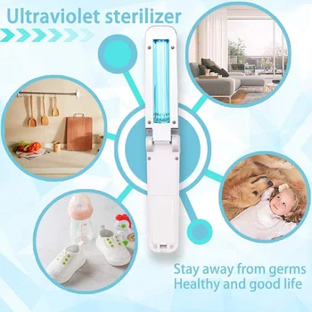 

Portable UV Sanitizer Light Hand-held Folding Home Office Travel Disinfection Lamp YU-Home