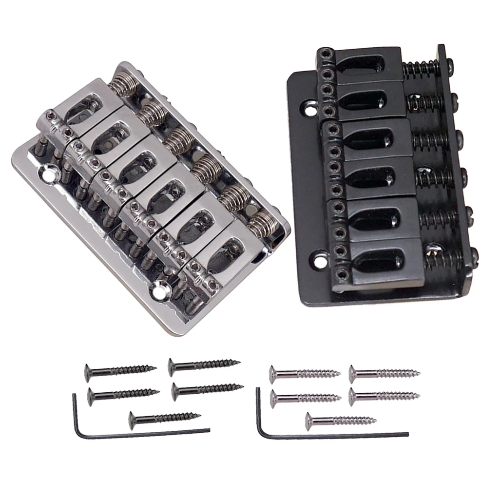 A Set Top Load Concave Saddle 6 String Bridge For Electric Guitar