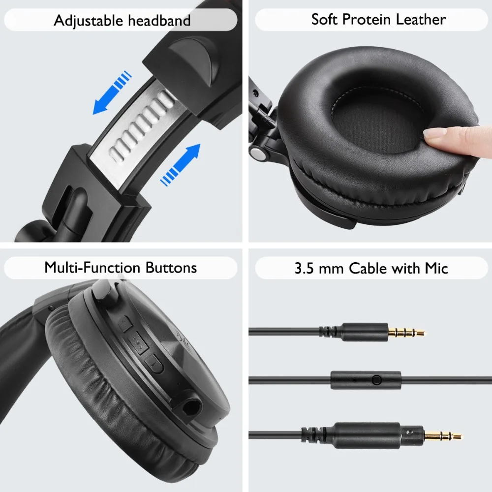 Oneodio sobre a orelha bluetooth fones de