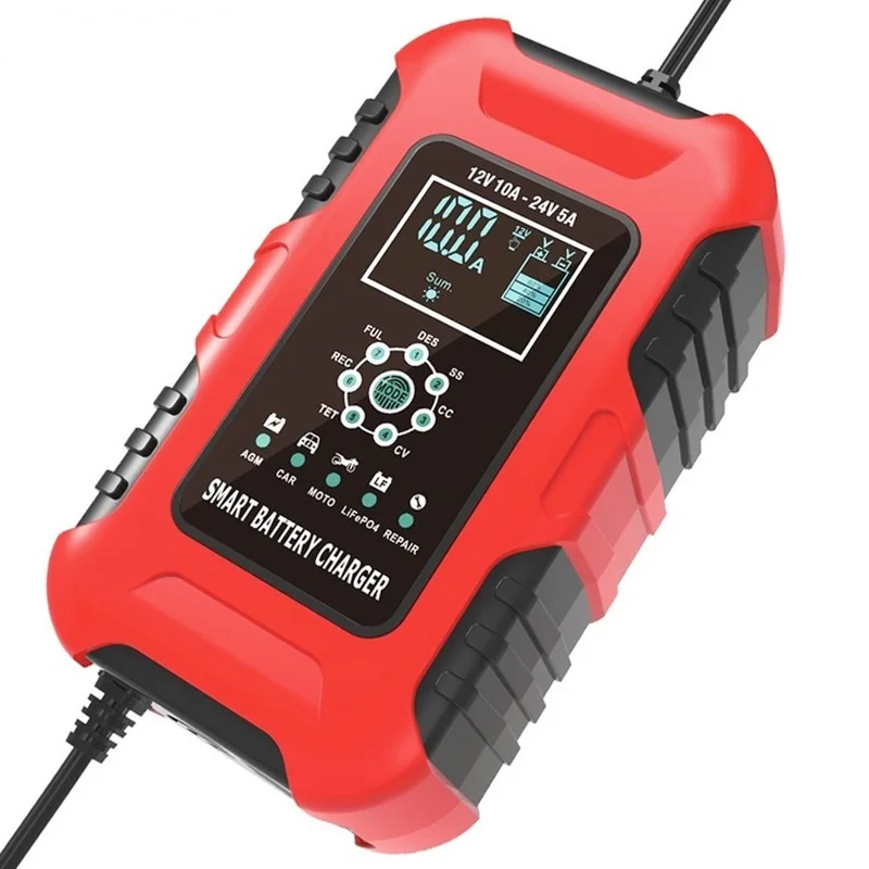 

10A 12V Battery Charger for Car SUV Motorcycle Truck 24V 5A Battery-Charger Pulse Repair for GEL Wet Dry Lead Acid Batteries