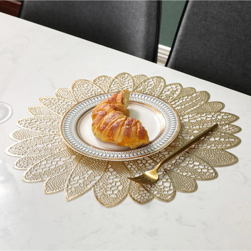 

PVC Leaf Shape Dining Western Placemat Food Mat Waterproof Heat-insulated Pad Placemat Non-slip Mats Western Mat