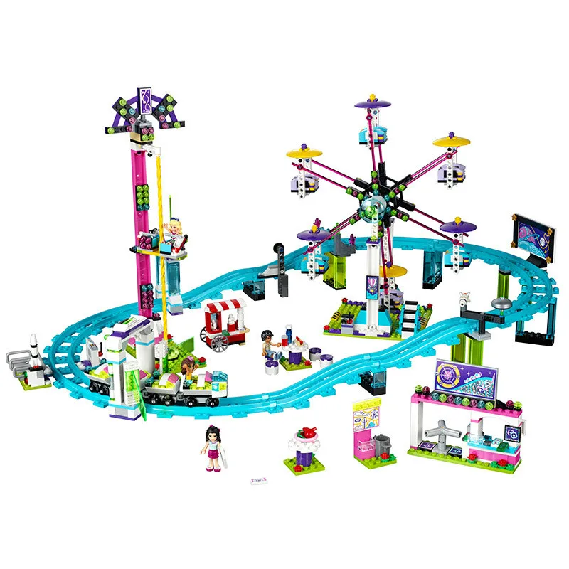 Online 10563 chicas amigas 1124 Uds Parque de Atracciones Montaña Rusa bloques de construcción juguetes compatibles con 41130 amigos legoinglys
