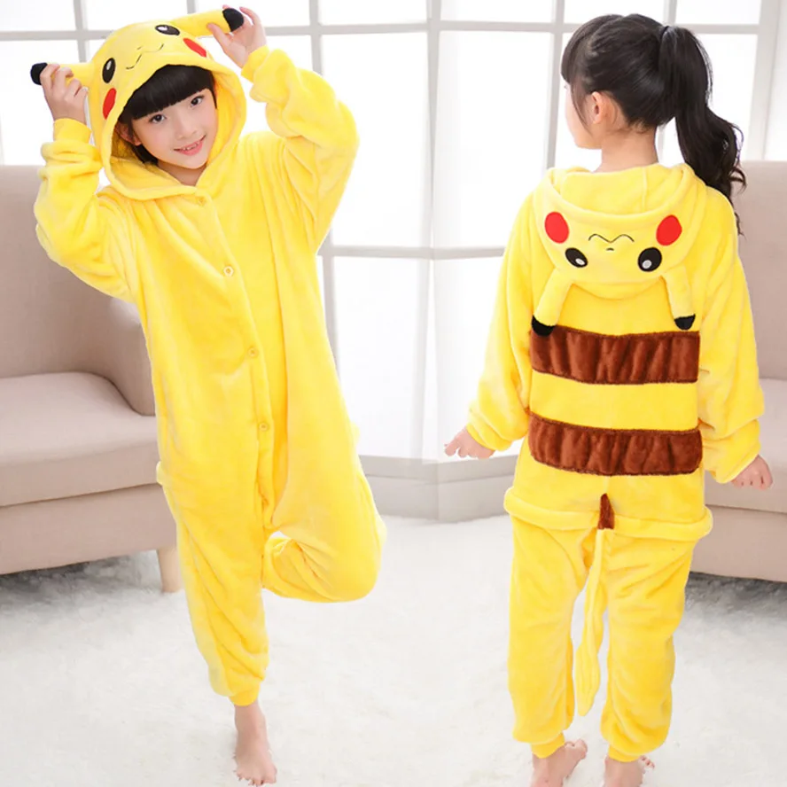 Ребенок Мальчики пижамы для девочек осень зима Детские фланелевые с животным