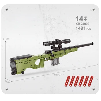 

1491Pcs Blaster AWM and Winchester Double Mirror Blaster Bricks Small Particle Building Blocks Toy Set for 100% Building Block