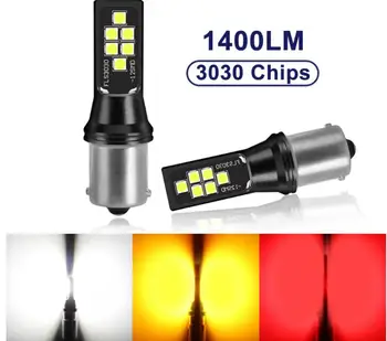 

LOT 2 ampoules 1156 BA15S BAU15S 7440 T20 7443 12-SMD 3030 Canbus jaune Pas d'erreur voiture 21 Ampoule LED GHI blanc