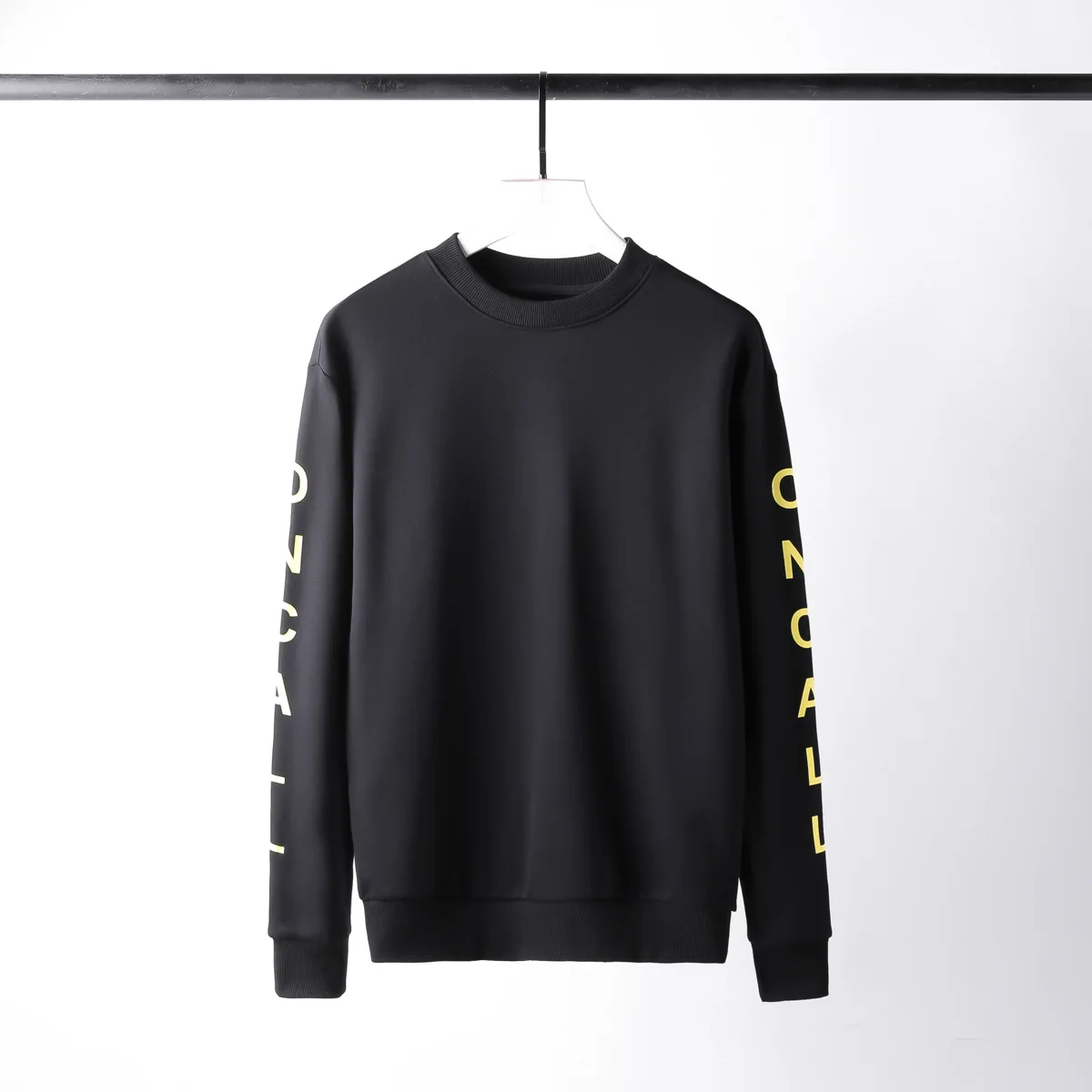 

Minglu Black Sweatshirt Men Luxury Digital Printing Long Sleeve Sweatshirt Male Round Collar Cotton Slim Fit Men Hoodie