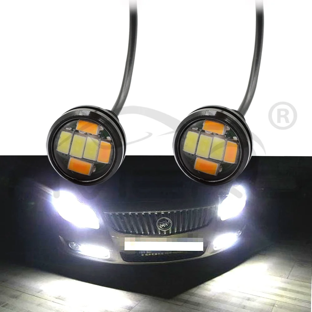 Hviero 23mm Eagle Eye 5730 6LED Light White Yellow Daytime Running Light DRL Spot light Signal Lamps Backup Car Motor Led Parking