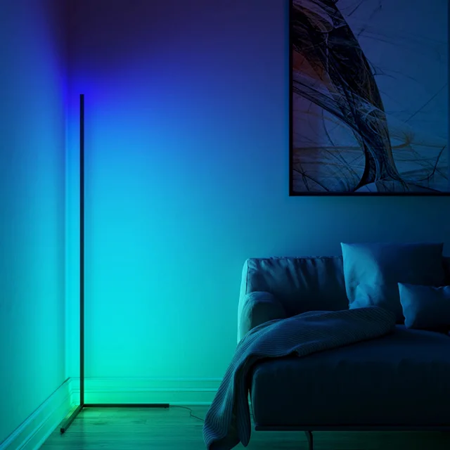 Compatibile Alexa Nordic Corner lampade da terra a LED lampada da interno  RGB a distanza lampada da terra colorata per soggiorno