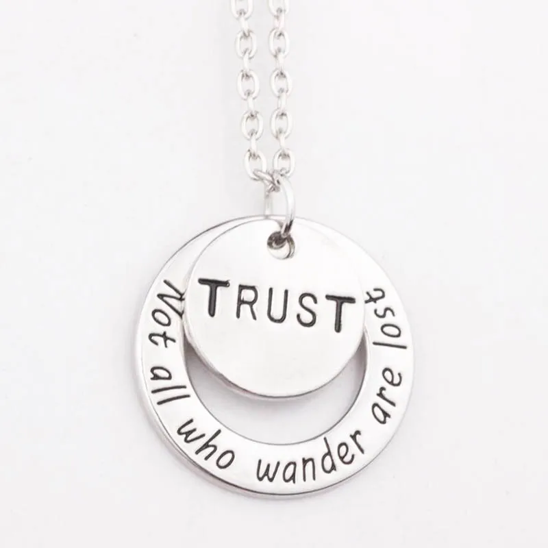 Ожерелье с кулоном не все кто бродит теряют доверие серебро 2021 пробы ювелирные