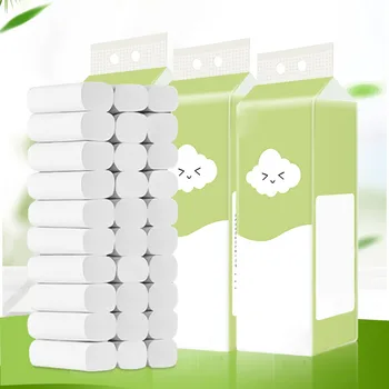 

10 Rolls Super Soft White Toilet Paper 4 Layers Soft Pumping Paper Coreless Towels Tissue Home Bath Toilet Paper Skin-friendly M