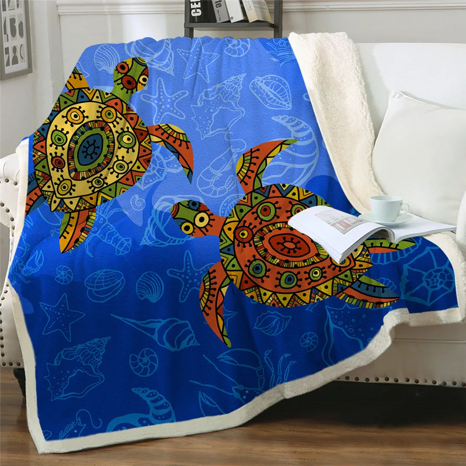 Одеяло BeddingOutlet для детей и взрослых мягкое плюшевое покрывало в виде черепахи