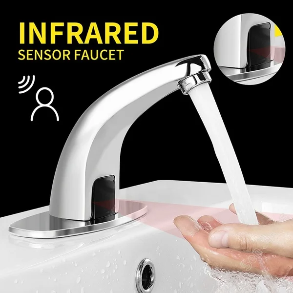 Automatic Sink Sensor Faucet Hands Free Infrared Water for Bathroom Basin Tap