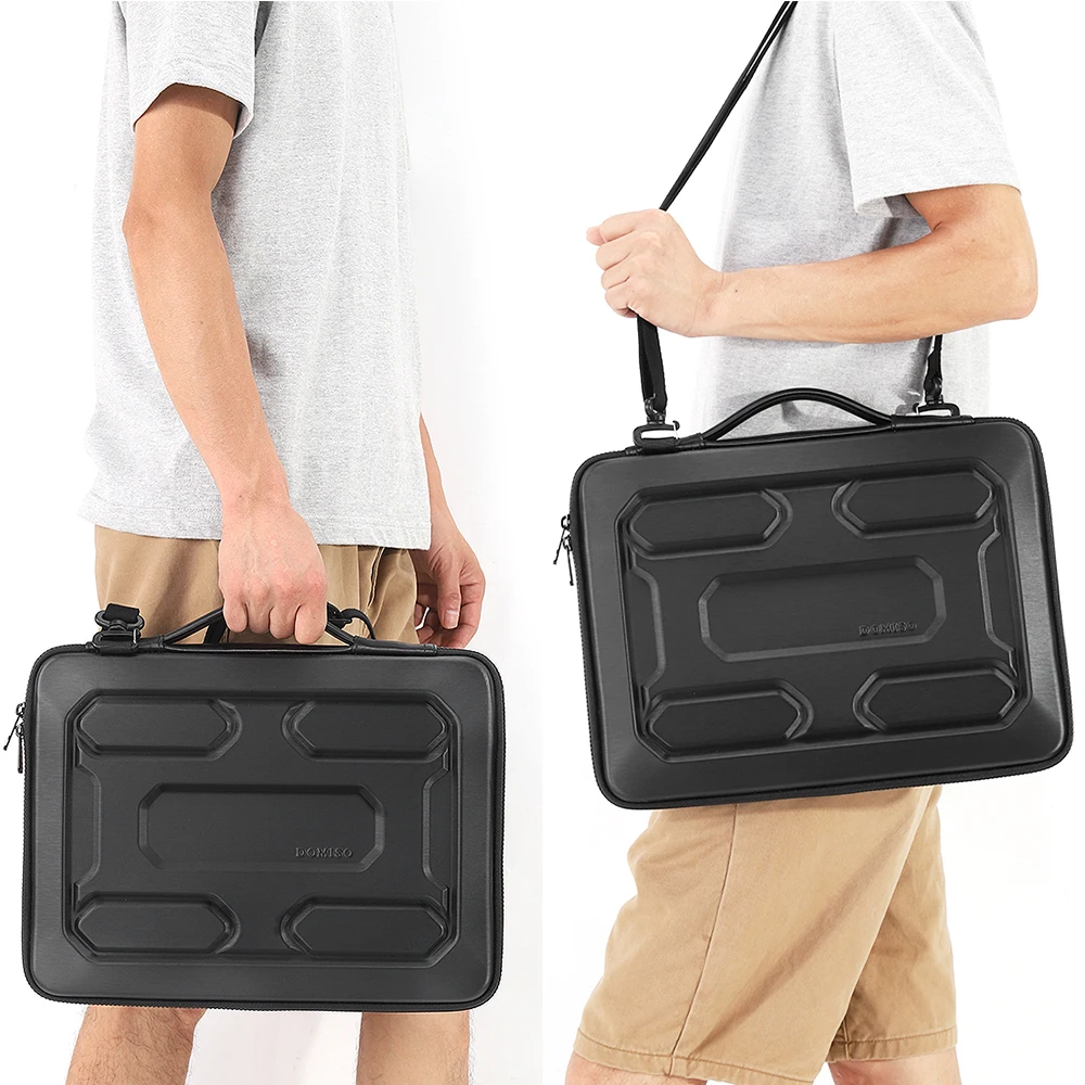 Shockproof Protetora Hard Shell Laptop Sleeve Bolsa com Alça Bolsa de Computador Ombro Notebook Bolsa 13 14 15.6 17 - Imagem 3