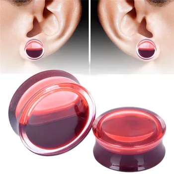 

1pc Acrylic Red Liquid Blood Ear Gauges Ear Plug Earrings Gauges Body Piercing Jewelry Piercing 9 Size
