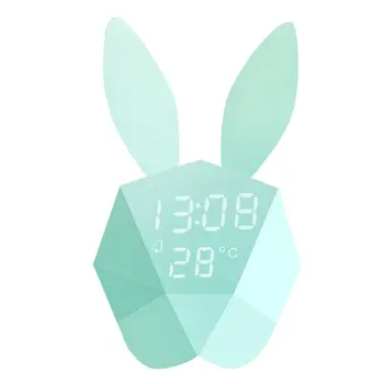 

Cute Rabbit Children'S Digital Electronic Alarm Clock Creative Practical Cartoon Bedside Luminous Led Night Light Home Bedroom