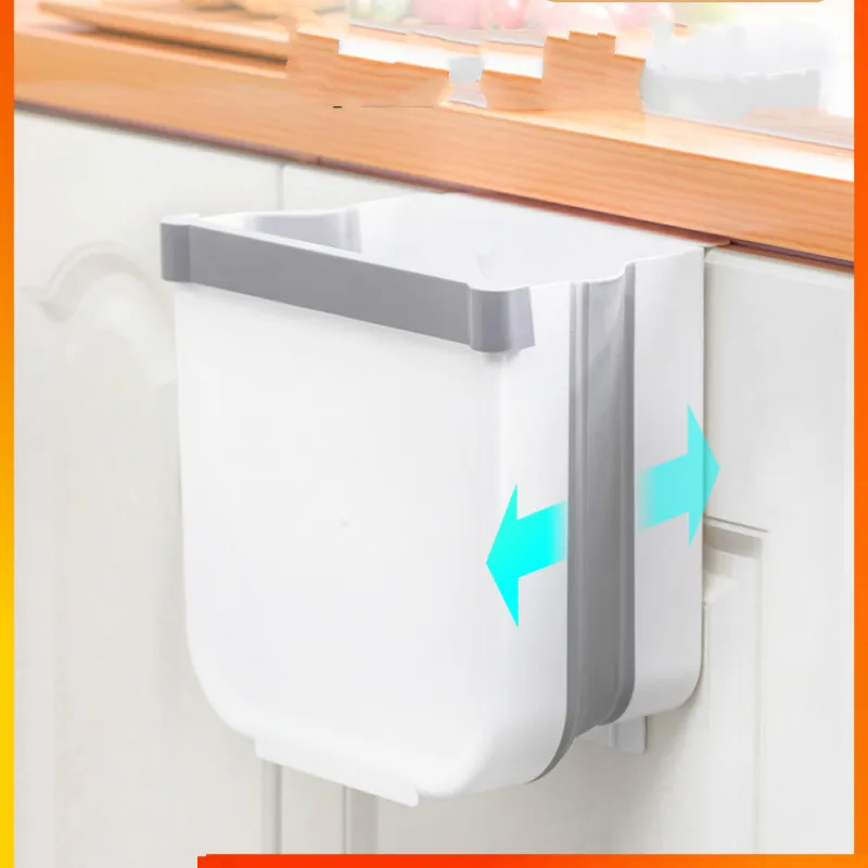 

Kitchen Trash Can Folding Wall Hanging Dry Wet Separation Household Kitchen Waste Special for-Storage-Use Hanging-Type Trash Can