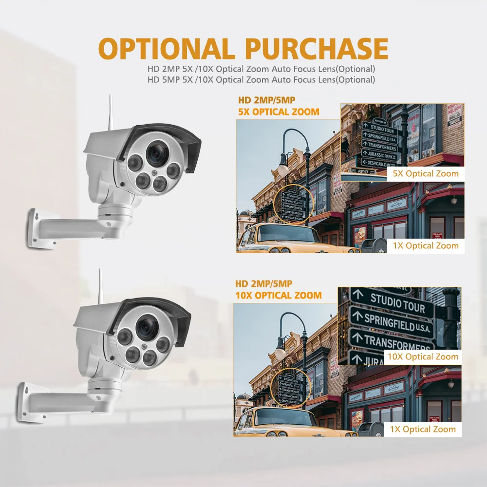 Super HD 1080P 5MP Wifi PTZ Macchina Fotografica del IP Onvif Audio 5X 10X Zoom Ottico 2MP CCTV Del