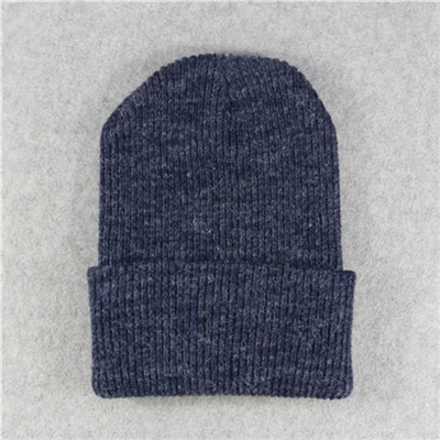 Simple rabbit fur hat hat female winter cold warm gravity waterfall hat knit hat - Цвет: Navy