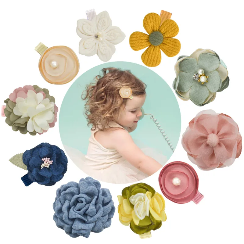 Pinzas para el pelo con flores grandes para niña y niño, accesorios para el cabello, horquillas para el pelo, accesorios multicolor para fiesta, Festival