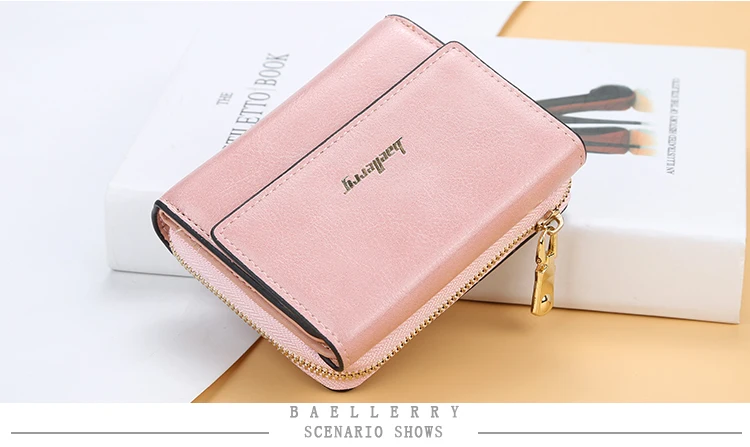 Портмоне baellerry женский модный короткий твердый кошелек из искусственной кожи Zipper Hasp Porta ручная сумка визитница Note отсек кошелек сумка