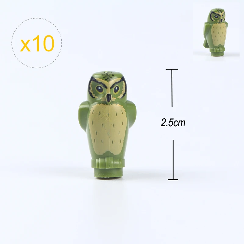 10Pcs/lLot Cat Snake Chick Dog Owls Rat Animals Series Montessori Teaching Aids Building Blocks MOC Kids Gifts Toys For Children
