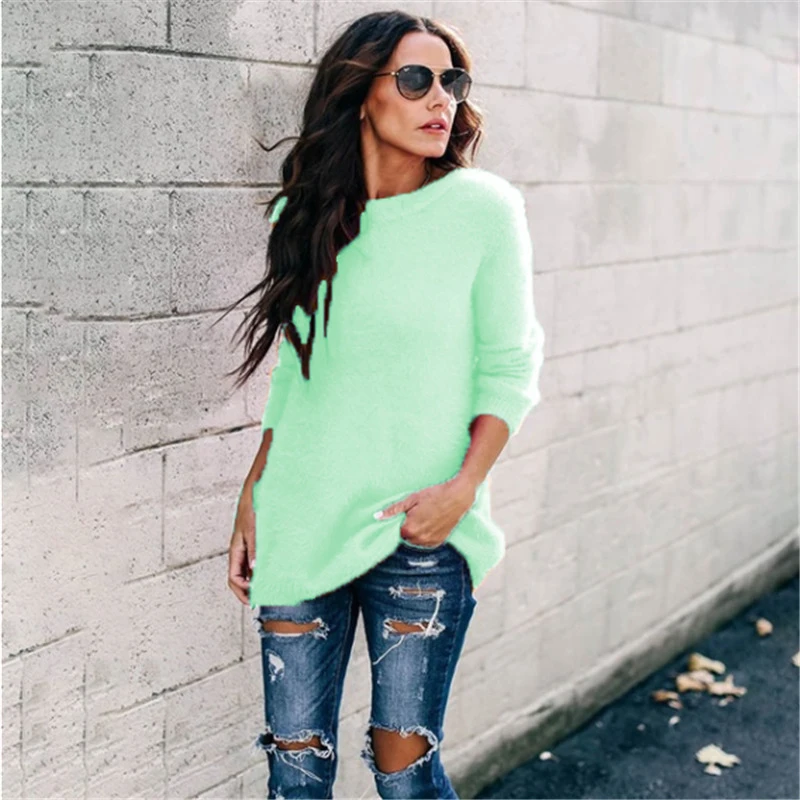 Vintage Yellow Sweater Women Pullover Pull Femme Cashmere Winter Warm Female Loose Long Sleeve Fashion Casual Women's Clothing