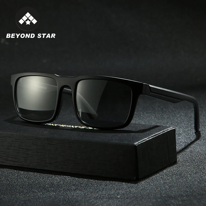 BEYONDSTAR TR90 Рамки мужские фотохромные солнцезащитные очки для вождения квадратной рыбалки поляризованные очки изменение цвета солнцезащитных очков TR9148
