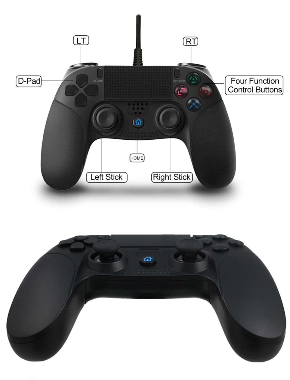 MiGueR PS4 игровой контроллер USB проводной геймпад несколько джойстиков вибрационная ручка 2,2 м кабельный геймпад для iPhone iPad PC PS4/PS3