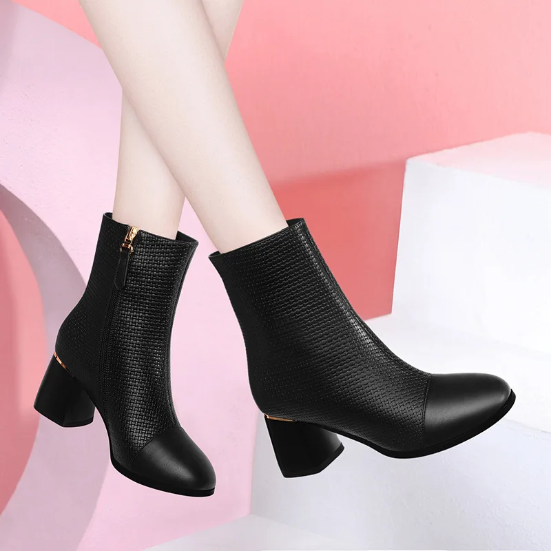 

Dunhu Motorcycle Boots WOMEN'S Ankle Boots 2019 Autumn And Winter New Style Thick Bottomed Women's Martin Boots Thin Type for Sp