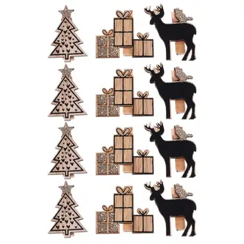 

12Pcs Christmas Decor Clips Cute Creative Name Card Clip for Festival Daily Use Parties Room Decor