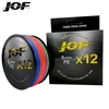 JOF 12 Strands Braid PE Fishing Line 300M 500M 100M Strong Abrasion Resistance Multifilament Fishing Line 6