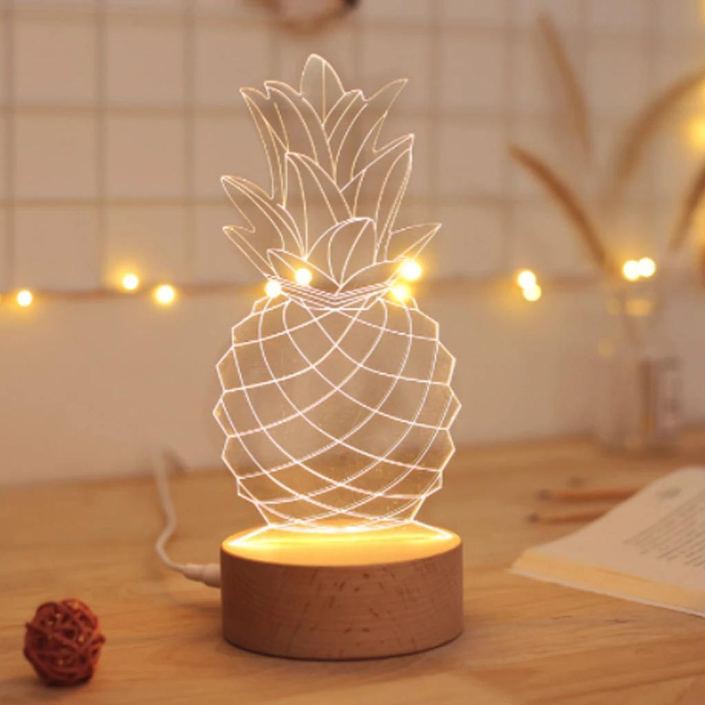 als Geschenk oder Heimdekoration B Ananas GONO dekoratives LED-Nachtlicht 