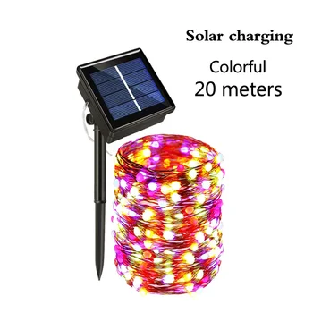 Solar String Fairy Lights 5M/10M/20M LED Outdoor waterproof Garland Solar Power Lamp Christmas Party For Garden Decoration 5Z 23