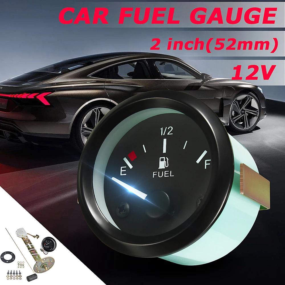 

Auto Accessories 2'' Inch 52mm Car Universal Fuel Level Gauge Meter Fuel Sensor E-1/2-F Pointer for bmw e46 e90 ford focus 2