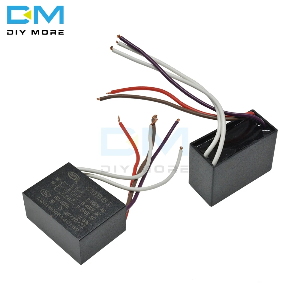 

CBB61 500/450V AC Motor Speed Run Capacitor Five wire Fan Refrigerator Start Capacitor Terminal Ceiling Fan CBB Motor