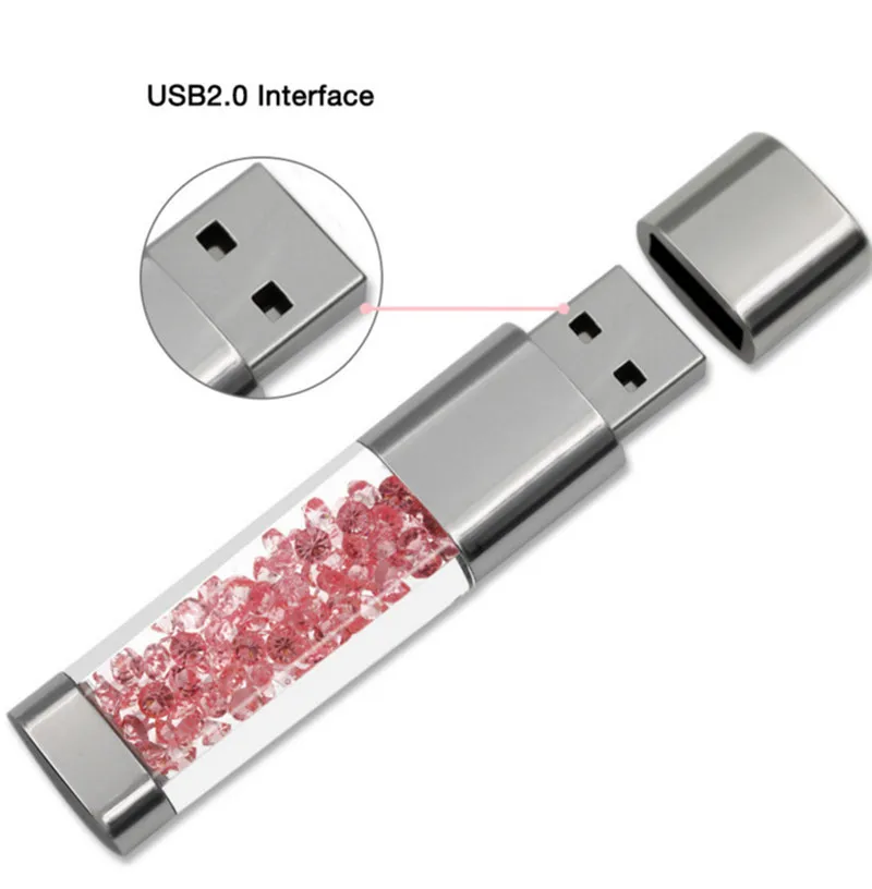 Украшение! USB флеш накопитель с кристаллами 1 ГБ 2 4 8 16 32 0 высокоскоростной U диск|USB