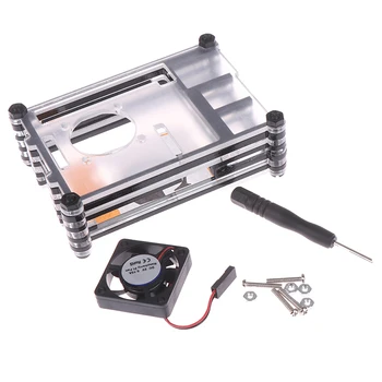 

9-Layer Acrylic Two-color Case With Cooling Fan For Raspberry Pi 4