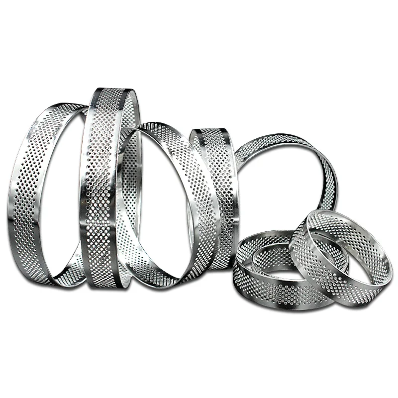 1 piece stainless steel perforated seamless tart ring fruit pie circle mold shell | Дом и сад