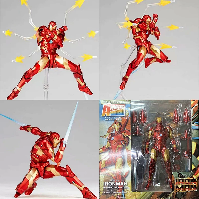 

Amazing Yamaguchi Revoltech No 013 Iron Man MK37 Bleeding Edge Armor Action Figure Collectible Model Toys Dolls Gift