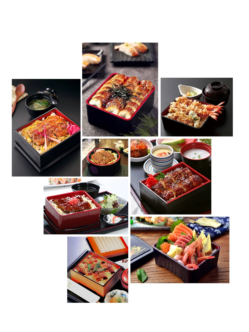 Bento коробка с крышкой Ланч-бокс обеденный лоток черный ящик Чехол на вынос пластиковый однослойный коробка для закусок красная посылка упаковочные инструменты 1 шт
