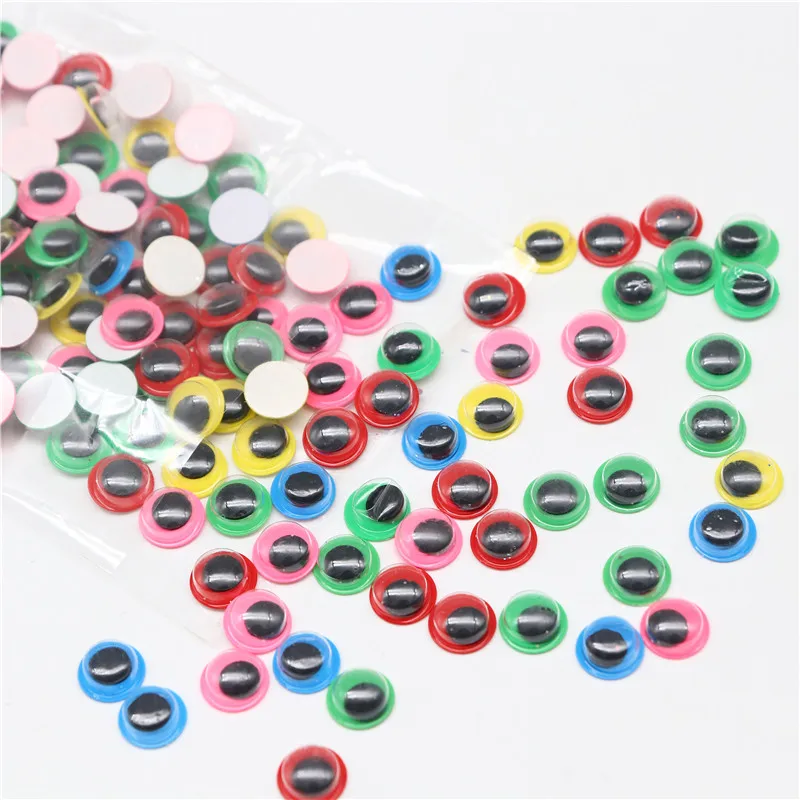 Colorful swing eyes googly doll eyes plastic toy eyes doll eyes Wiggle Eye Round Moving Wiggly Wobbly Googly Eyes 6/8/10mm for Toy Garment Eyes Dolls Parts DIY Crafts Accessories